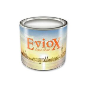 Eviox Cromominio Primer 2.5kg tin of Eviox Cromominio, a professional orange-colored anticorrosive primer for boat hulls and metal carpentry.