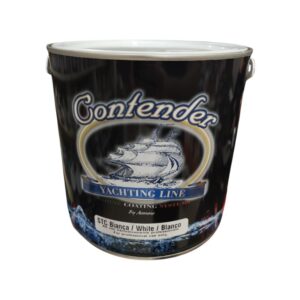 Contender Hard Matrix Antifouling Tin of Contender hard-matrix antifouling paint for high-speed motorboats and racing yachts, available in various colors.