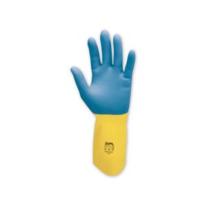 Dual-Layer Latex Gloves with antibacterial lining for chemical protection
